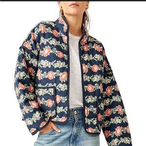 Free people floral quilted jacket